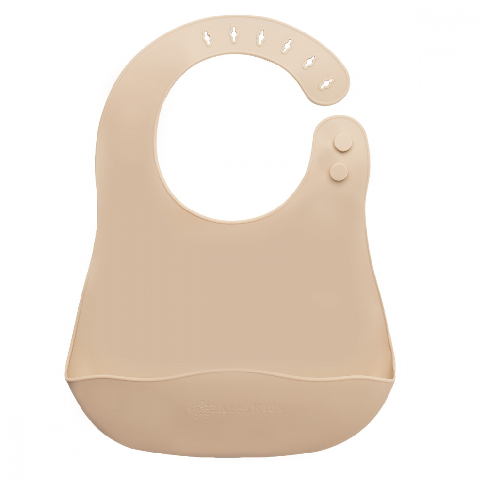 Baveta Silicon AppeKids Bubble Beige | Impermeabilă - imagine 4