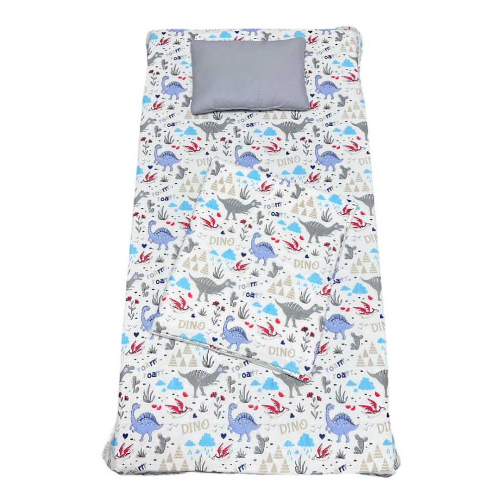 Set 3 piese Dinozauri Gri Deseda 160x80 cm