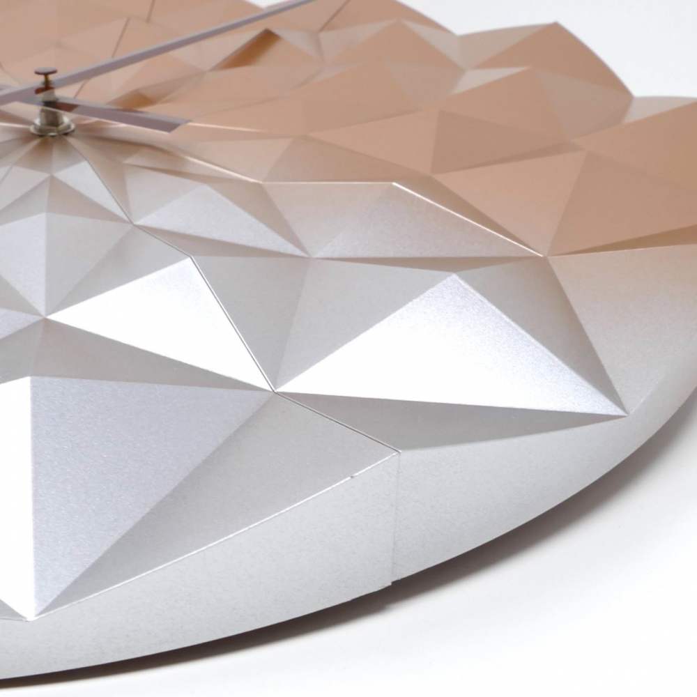 Ceas Geometric Tfa Diamond Roz-Auriu - Design Modern