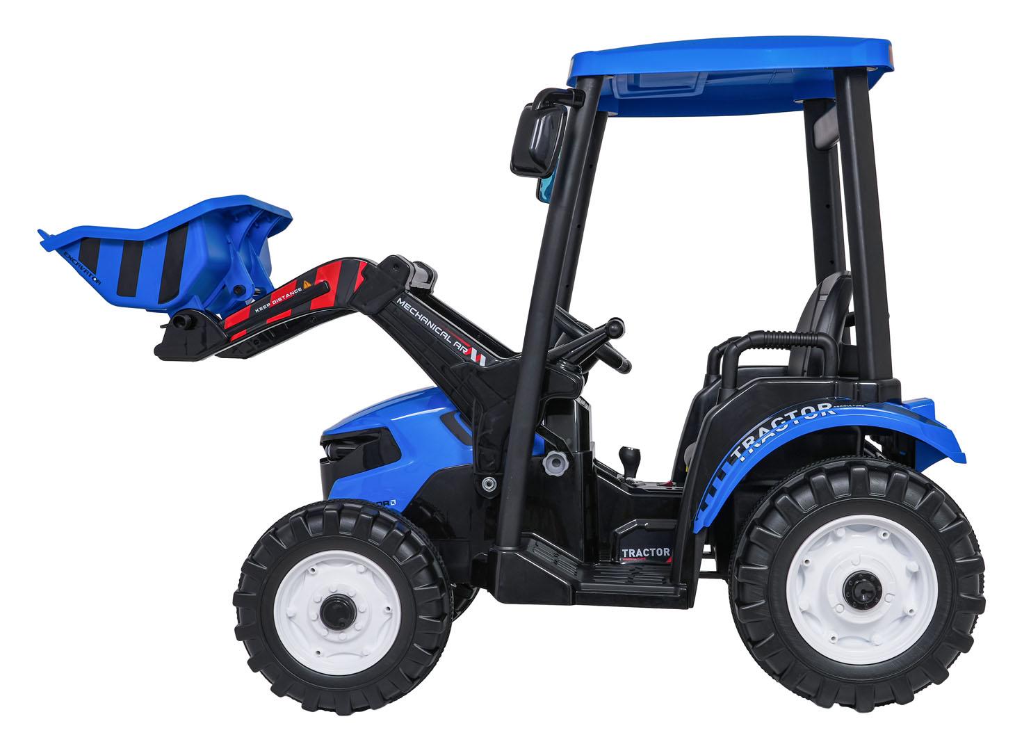Tractor electric pentru copii Autokids cu remorca si cupa Mega D68 24V 400W, Albastru - Autokids.ro - imagine 2