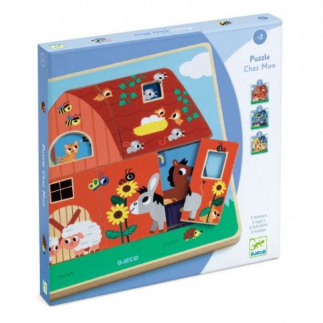 Djeco Puzzle Ferma 3 Straturi Lemn - imagine 5