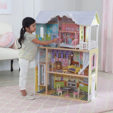 Casuta din lemn pentru papusi Kidkraft Kaylee, 3 etaje - imagine 2
