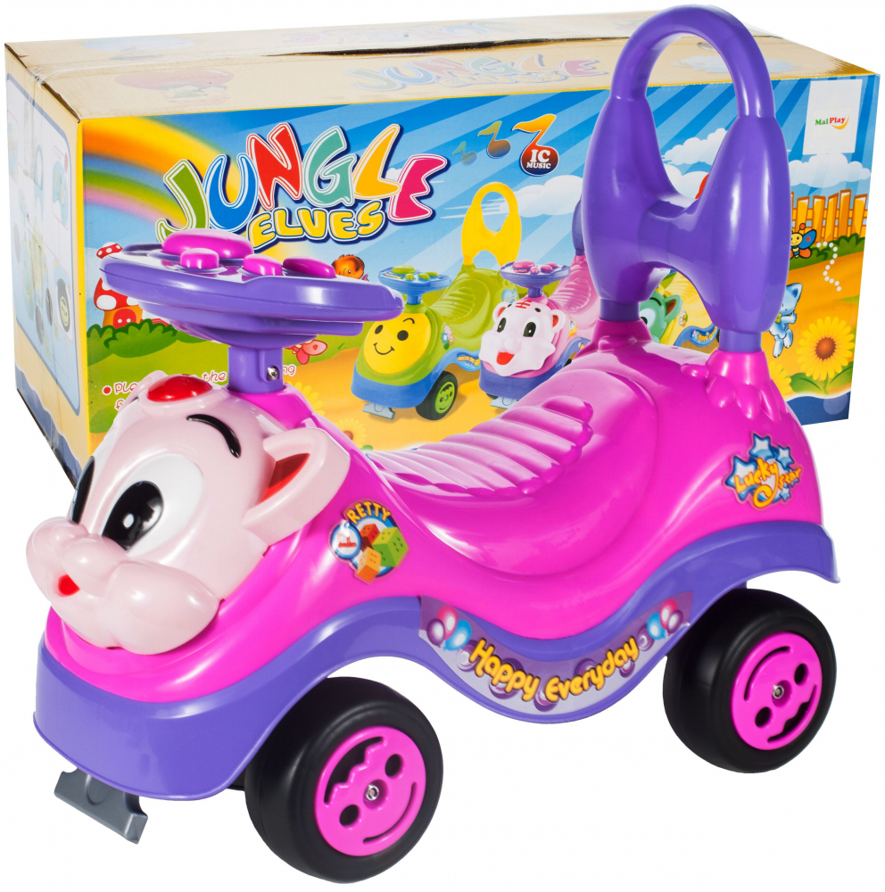 Mașinuță Malplay Kitty Pink Ride-on, 18 luni+ - imagine 2