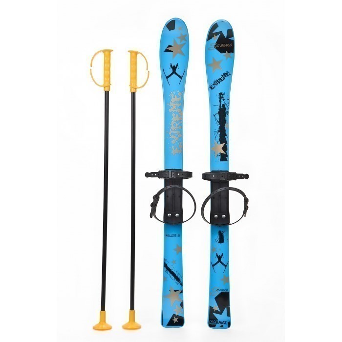 Schiuri Marmat 90 cm pentru Copii, Albastru