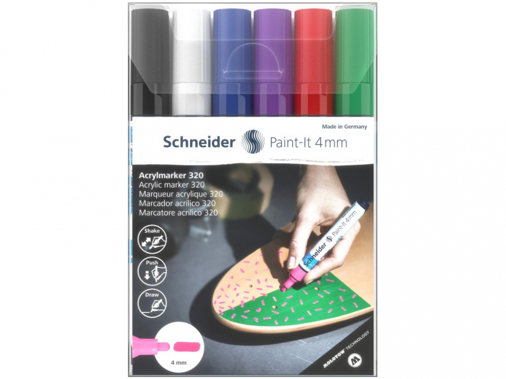 Set 6 Markeri Acrilici Schneider Paint-It 320