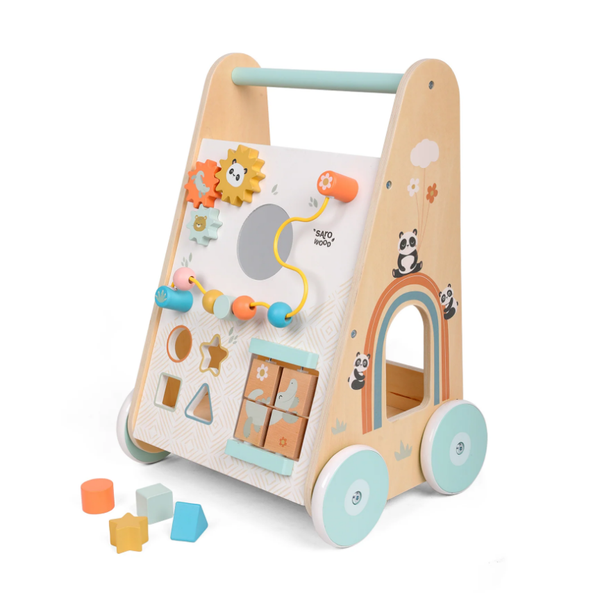 Antemergator Saro Baby Lemn FSC cu Activități - imagine 7