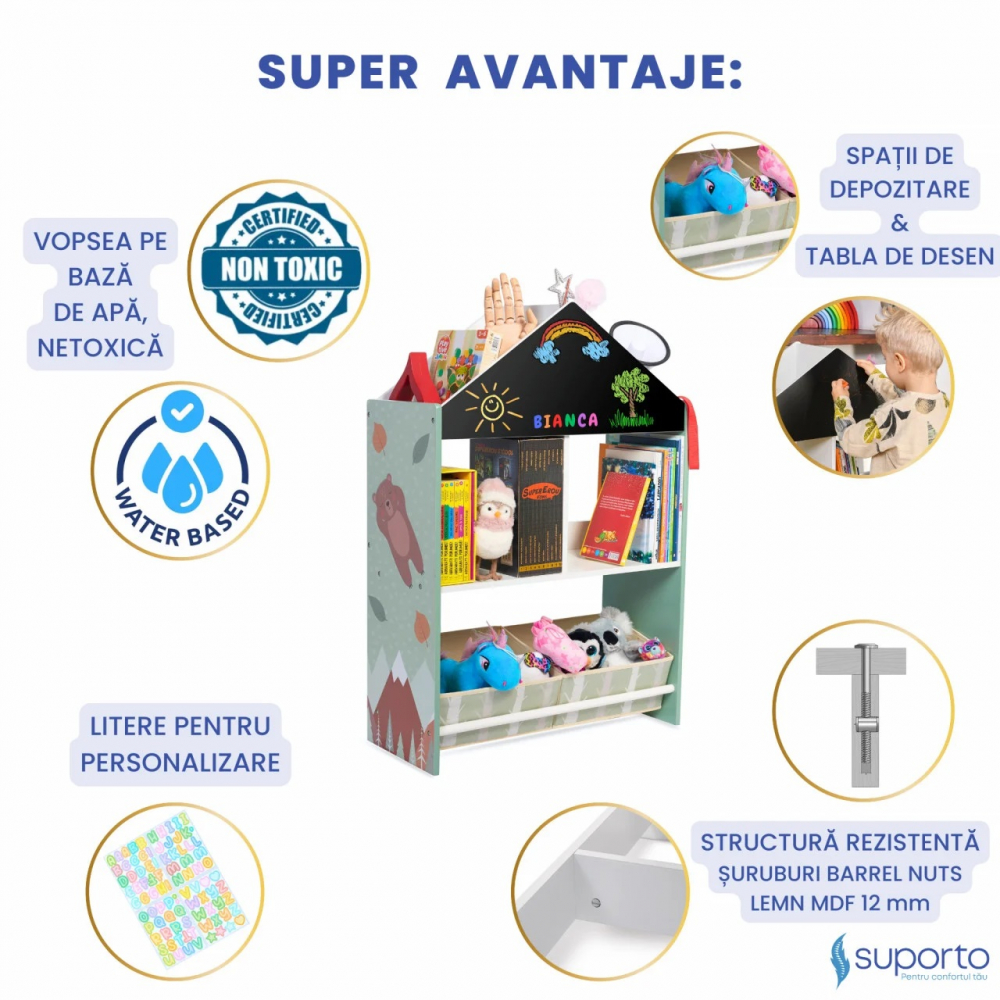 Biblioteca Copii Verde Suporto - Organizator Cărți