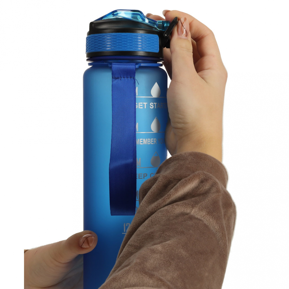 Sticla apa gradata Ikonka Blue, 1L | Sport & Hidratare - imagine 6