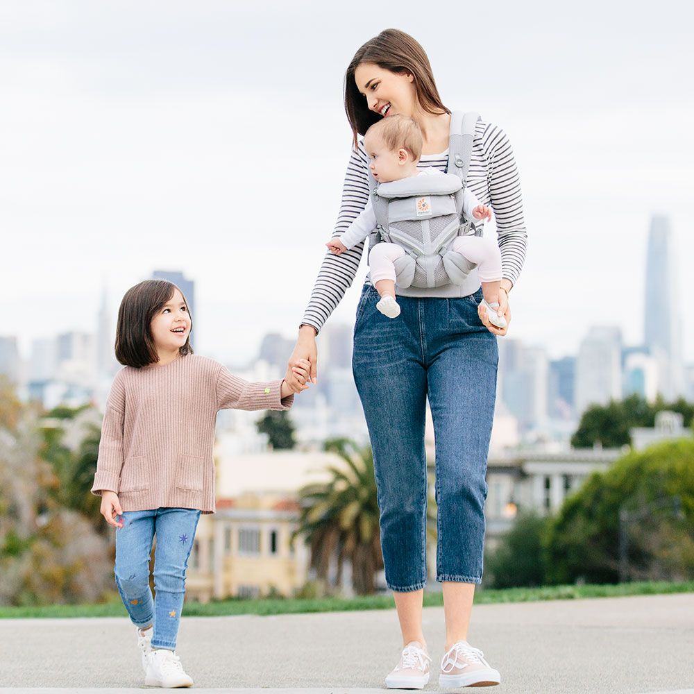Marsupiu Ergobaby Omni 360 Cool Air Mesh, Gri Perla - imagine 2
