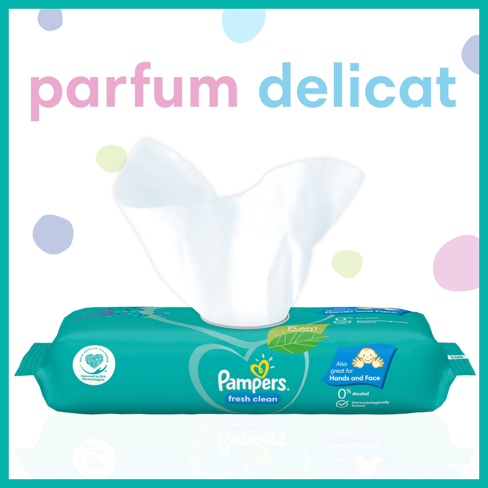 Șervețele Umede Pampers Fresh Clean, 104 bucăți - imagine 2
