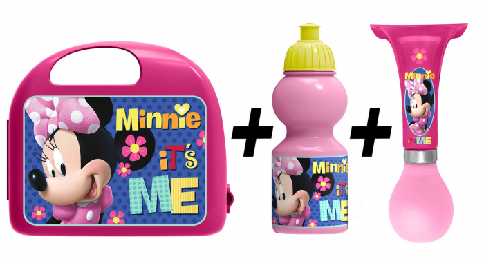 Set Lunch Box Minnie Stamp cu Accesorii