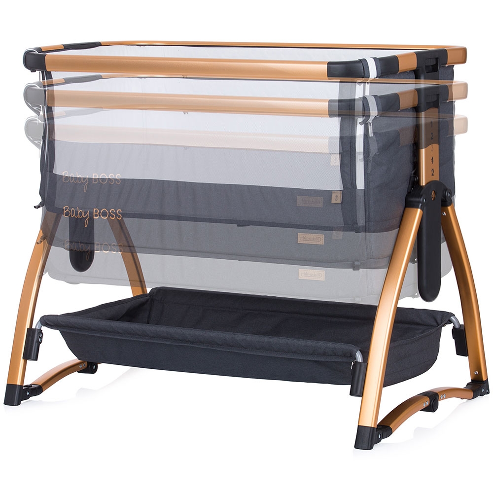 Patut Co-Sleeper Chipolino Baby Boss, Aluminiu - imagine 8