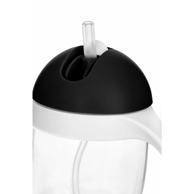 Cana apa Bocioland cu pai 300 ml, manere, Black - imagine 2