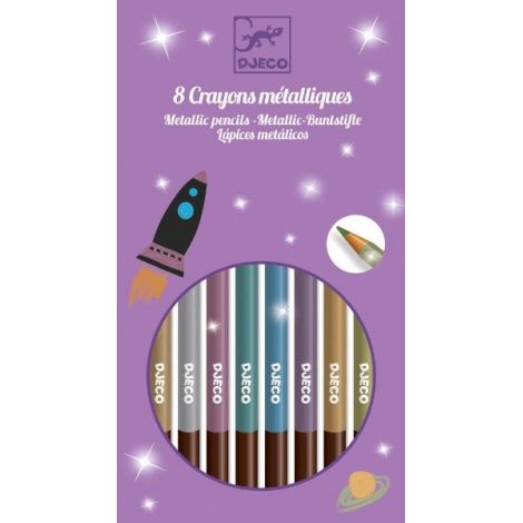 Creioane Metalice Djeco, Set 8 Culori