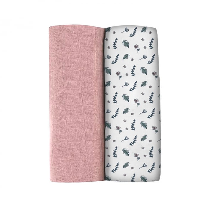 Set 2 Museline Beaba Bumbac Organic 120x120 cm