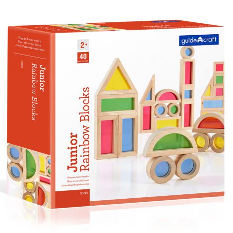 Junior Rainbow Blocks 40 piese Guidecraft - imagine 5