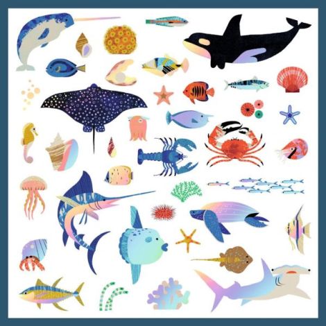 Abtibilduri Ocean Djeco - 160 Stickere Metalice - imagine 3