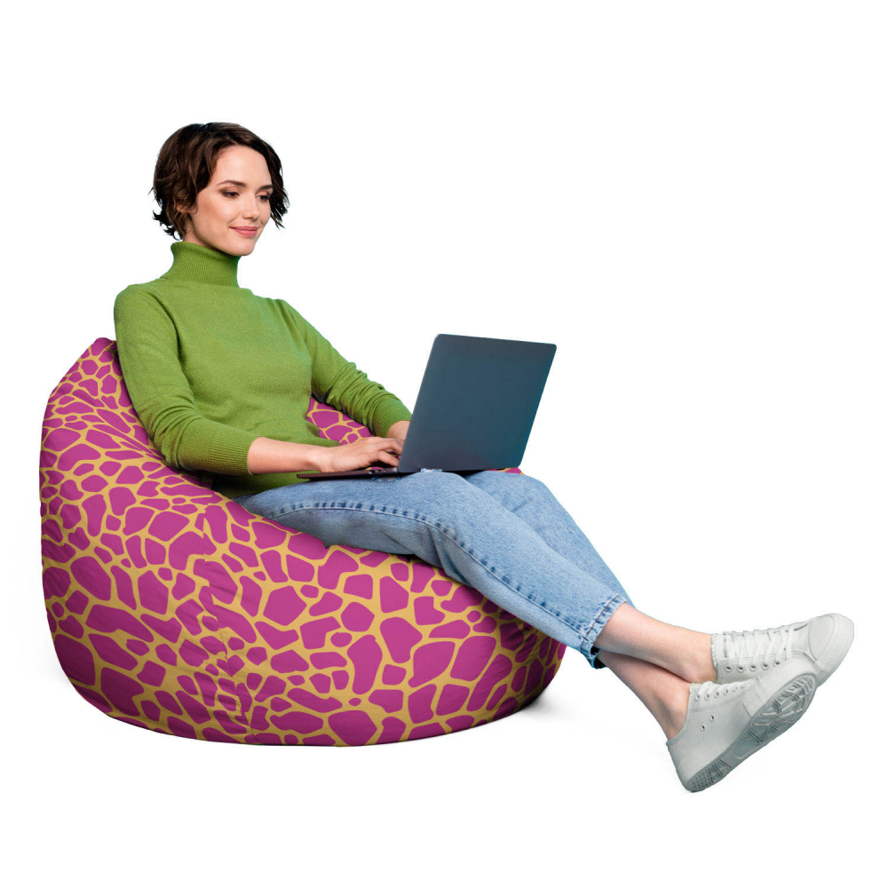 Fotoliu Puf XL Giraffe Pink, Updeco - imagine 4