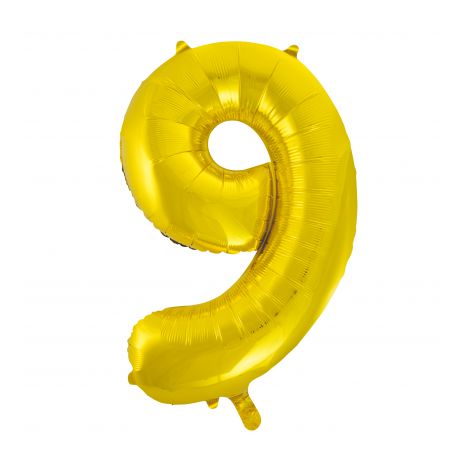 Balon Folie Cifra 9 Aurie Unique | Decor Petrecere