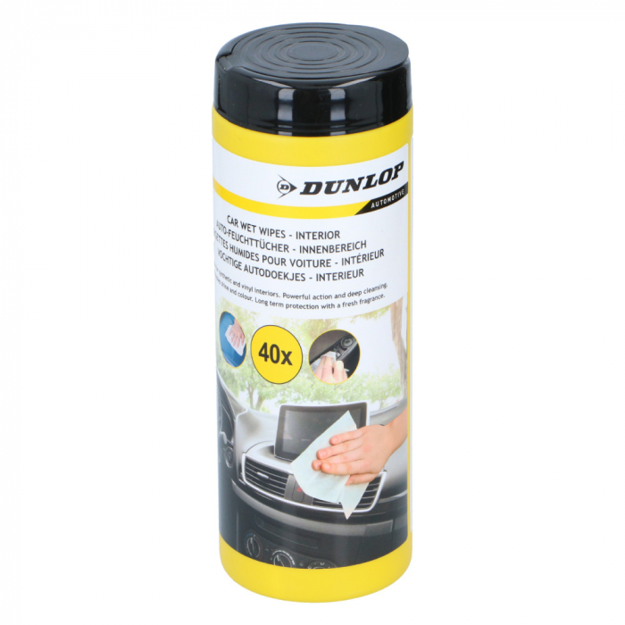 Șervețele Umede Auto Dunlop, 40 Bucăți