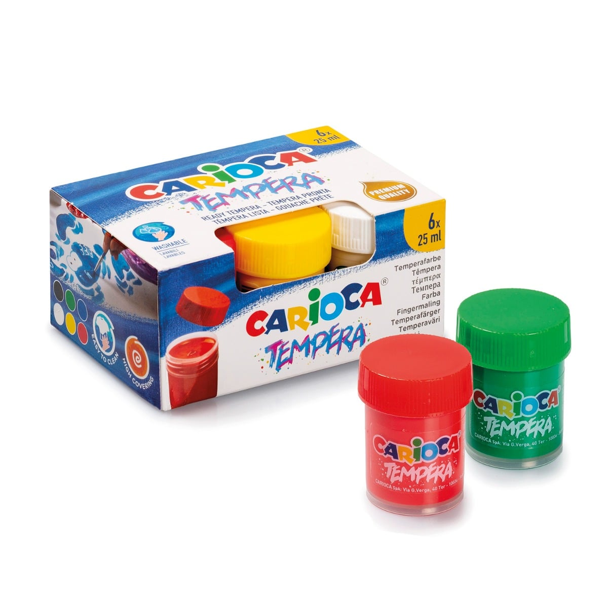 Set 6 Culori Tempera Carioca, 25 ml, Creativitate Sigură