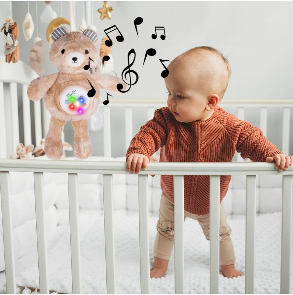 Malplay Urs Teddy cu Proiector Stele Muzical - imagine 4