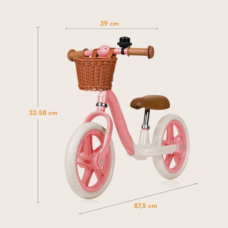 Bicicleta fara pedale Lionelo Alex Plus Pink Rose