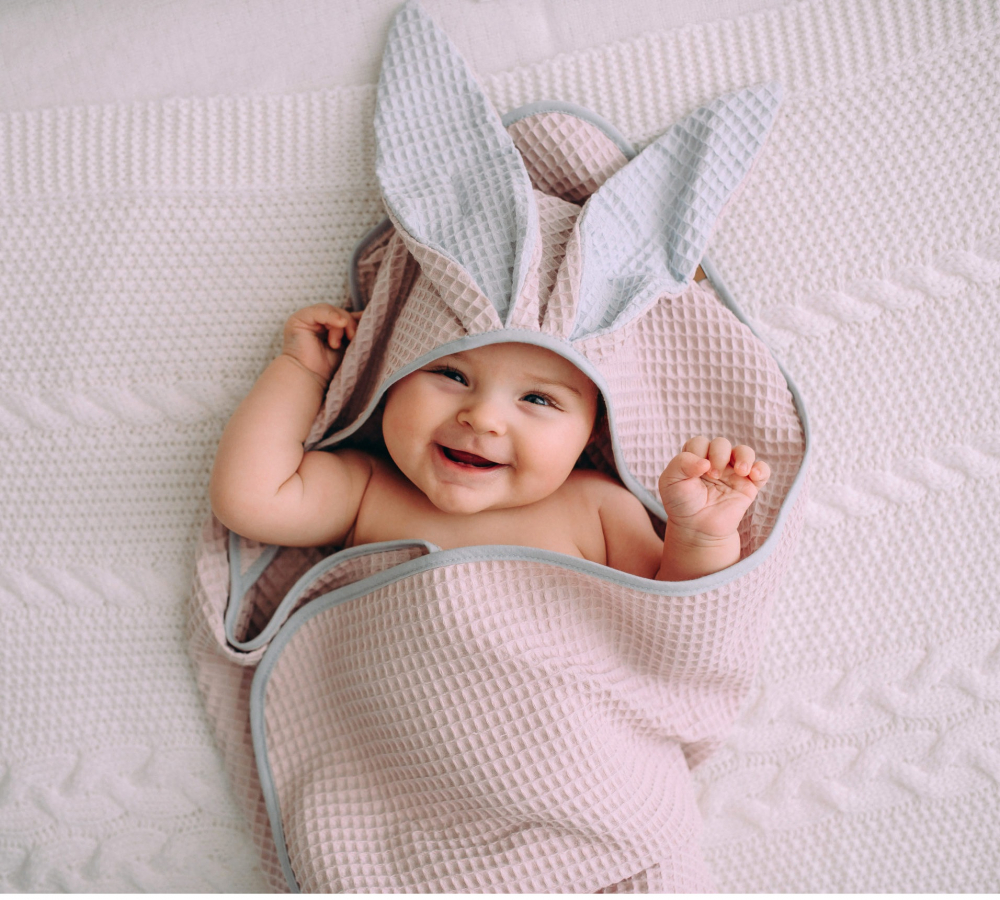 Prosop Iepuras Floo for Baby Roz, Bumbac Waffle - imagine 8