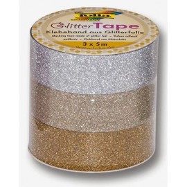 Set 3 Role Banda Glitter Gold Folia Paper