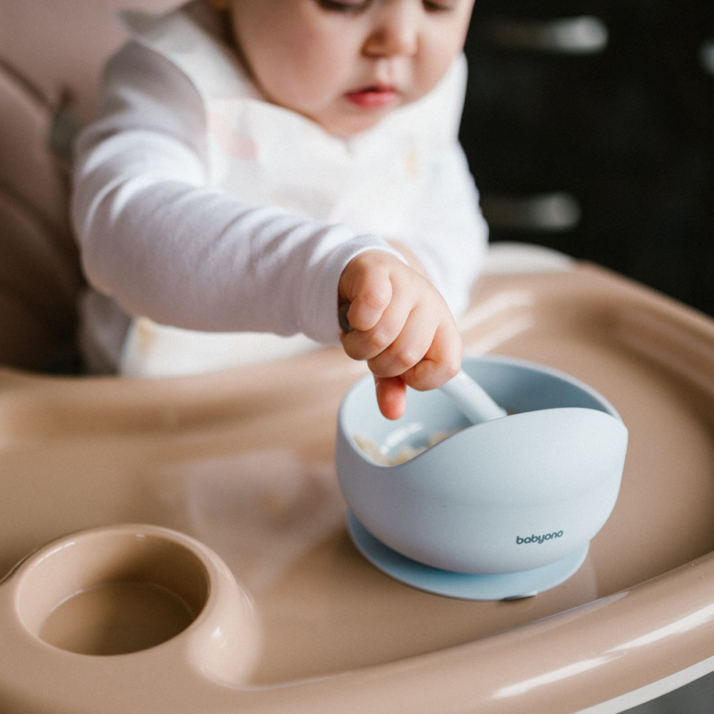 Bol Silicon Babyono cu Ventuza, Albastru - imagine 5