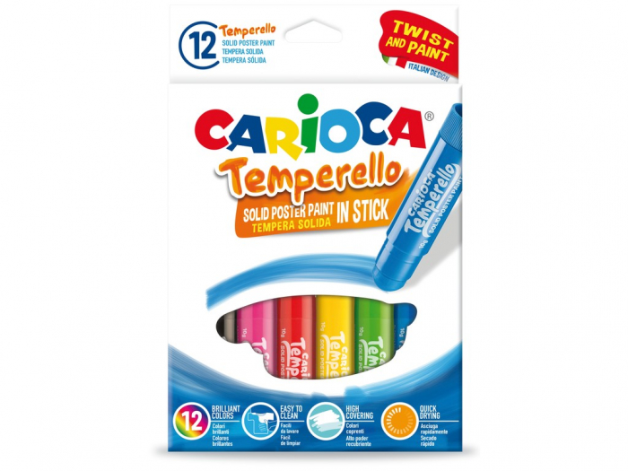 Set Creioane Tempera Carioca Temperello, 12 culori