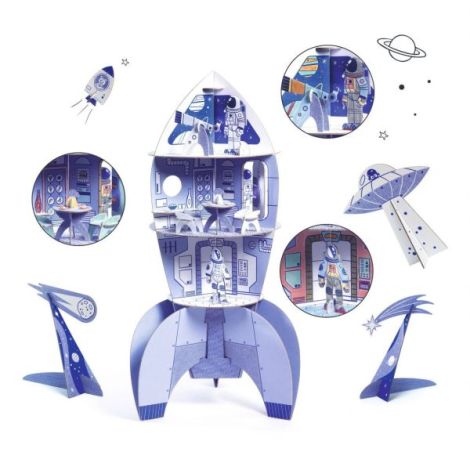 Djeco Racheta Creativa 3D - Colorare si Asamblare - imagine 2