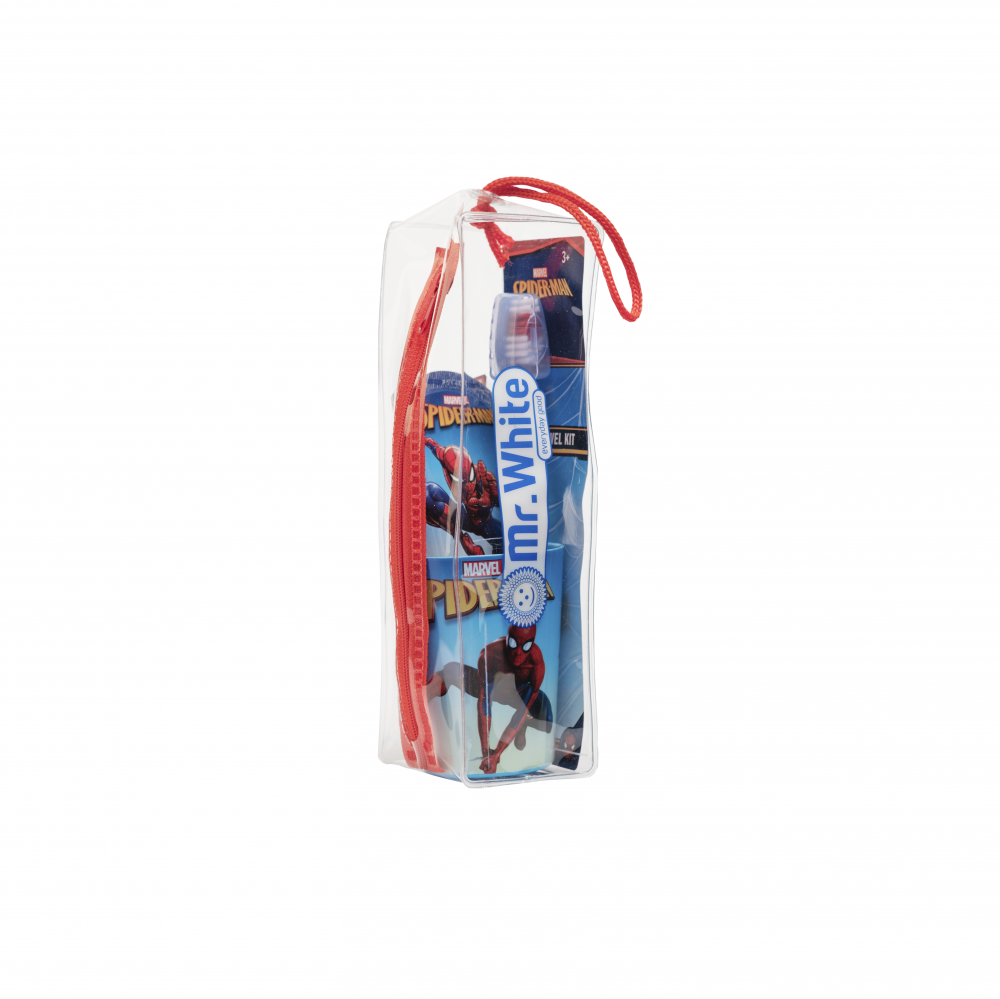 Set Igienă Dentară Copii Mr.White Spiderman cu Borsetă