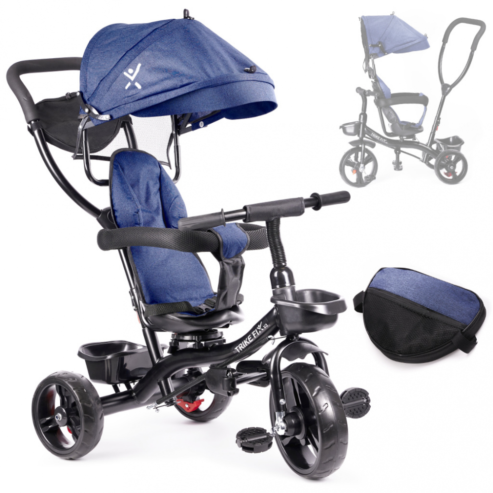 Tricicleta Ikonka Trike Fix Lite Blue, 360° Control - imagine 5