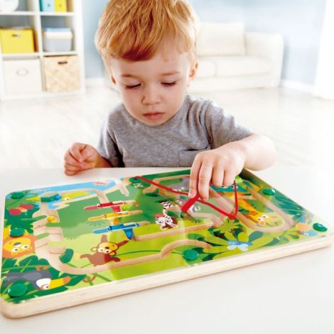 Labirint Magnetic Jungla Hape | Jucărie Lemn - imagine 2