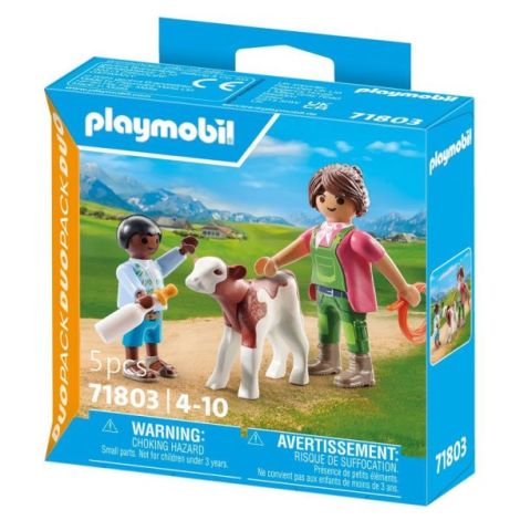 Playmobil Set Fermier cu Copil și Vițel - imagine 3
