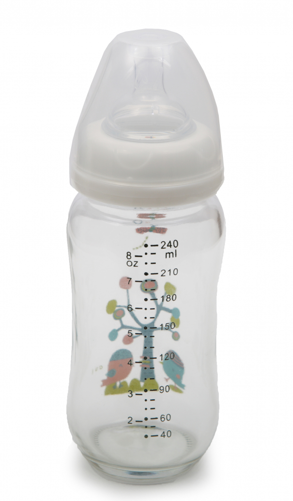 Biberon Sticlă Cangaroo Hello 240ml Gât Larg
