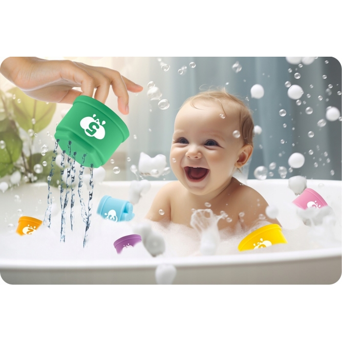 Set Cupe Baie Ricokids Montessori, Cifre Stivuit - imagine 2