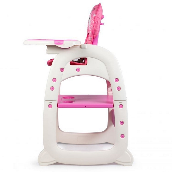 Scaun de masă Ecotoys C-211 roz, 2 în 1