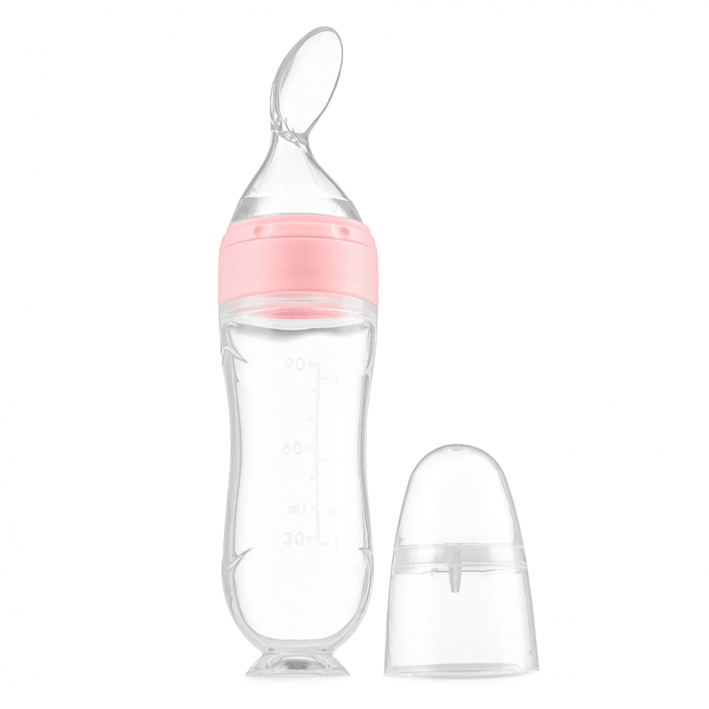 Lingurita Kidnort Silicon 90ml Roz - imagine 3