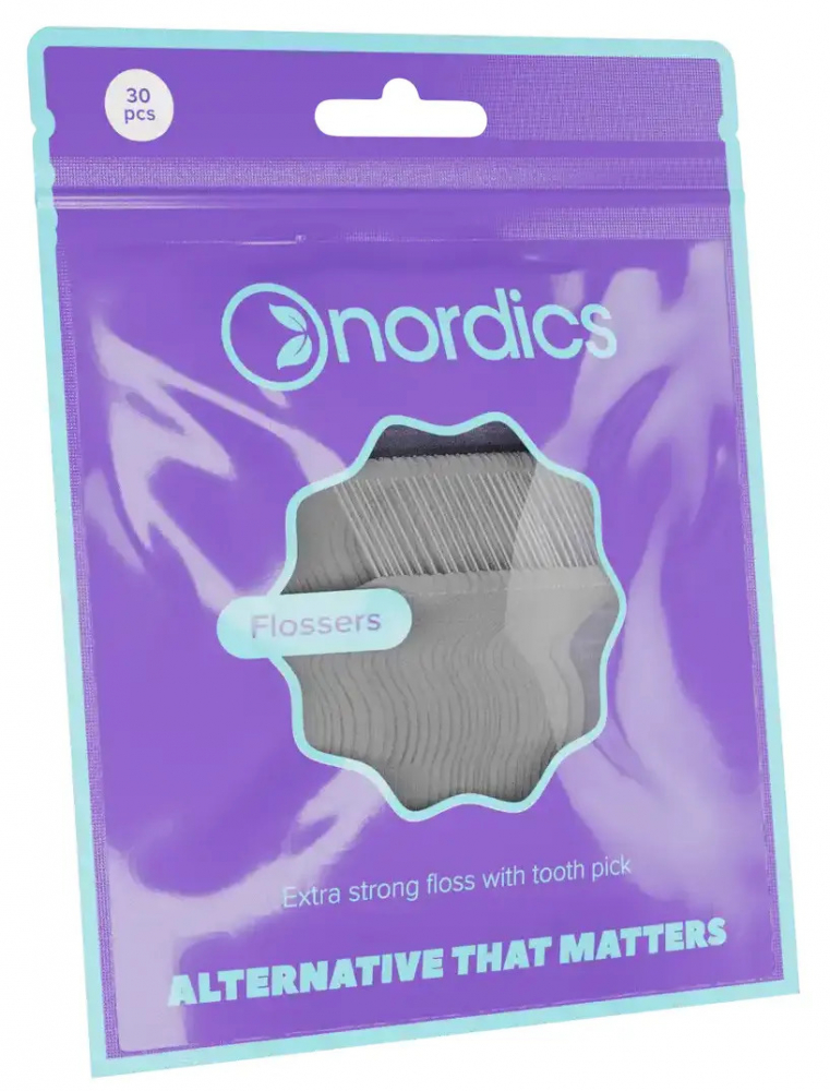 Ată dentară Nordics cu scobitoare, 30 buc - imagine 2