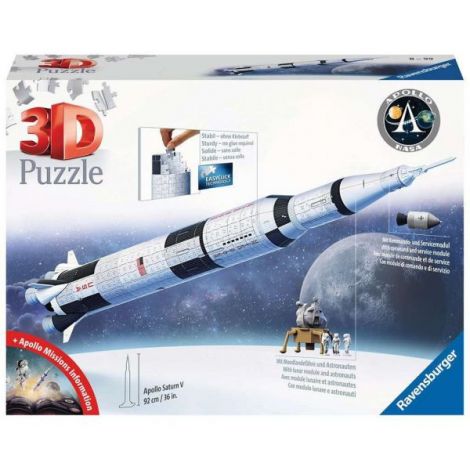 Construiște Racheta Apollo | Puzzle 3D Ravensburger - imagine 2