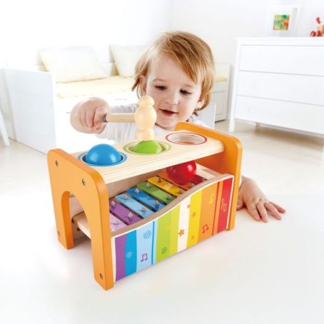 Xilofon Hape cu Ciocan - Jucărie Educațională din Lemn - imagine 2