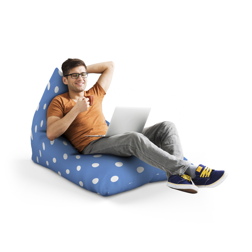 Fotoliu Puf Updeco Lounge Albastru cu Buline - imagine 4