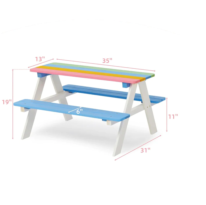 Set masuta cu bancute Rainbow Ginger Home - imagine 7