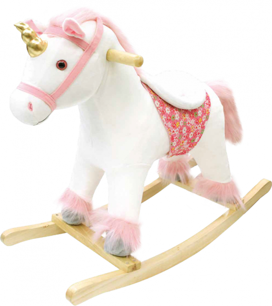 Balansoar Little Mom Unicorn Bella | Cu Sunete și Bază Lemn