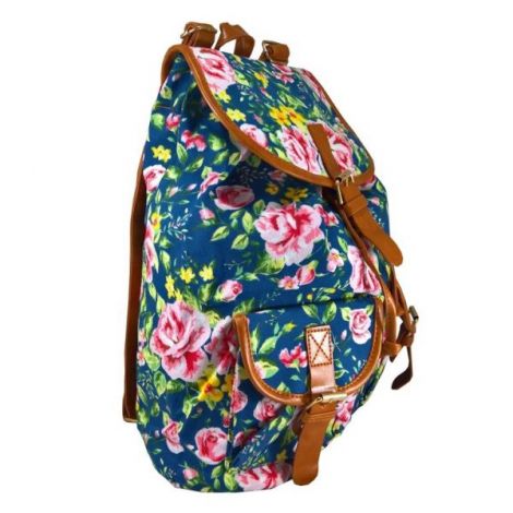 Rucsac Urban Roses LaRue - Albastru cu Piele Ecologică - imagine 2
