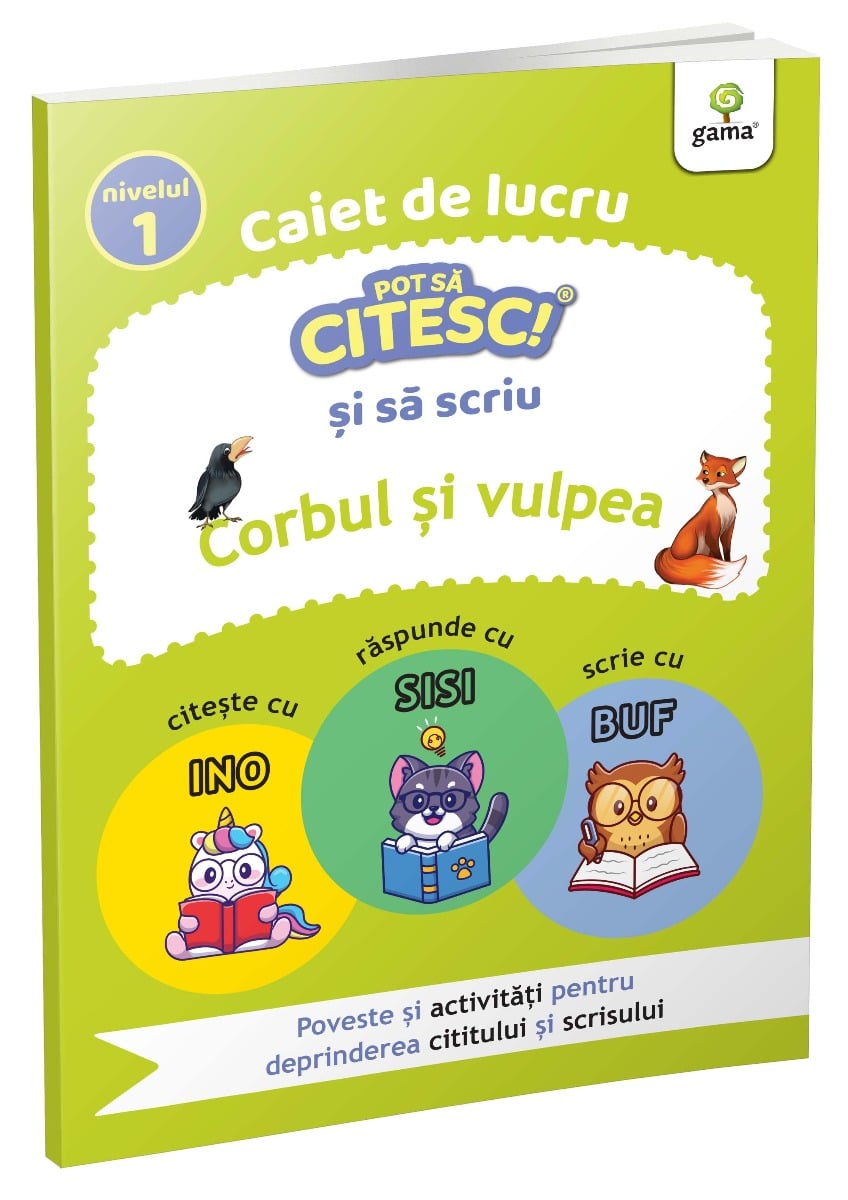 Corbul si vulpea - Pot sa citesc si sa scriu Nivel 1 | Gama