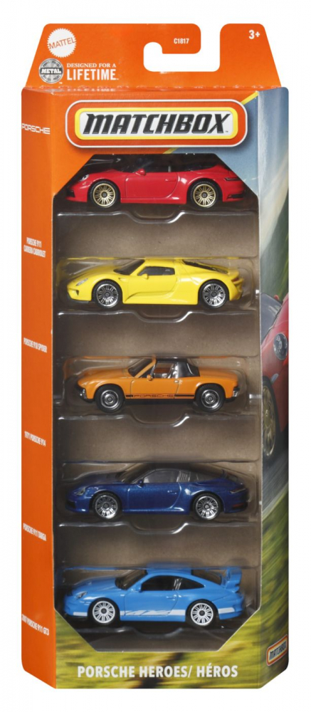 Set 5 Masiniute Porsche Heroes Matchbox