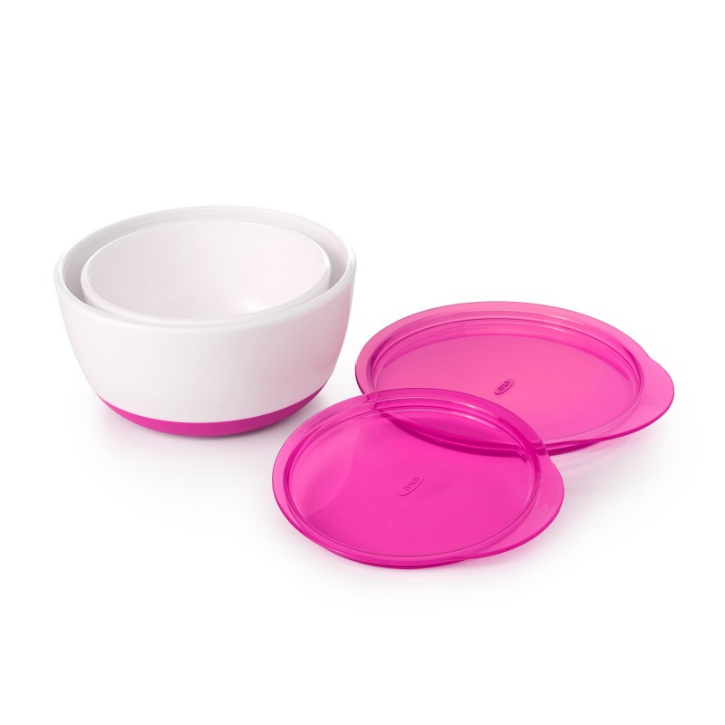 Set 2 boluri OXO Tot cu capac roz, 360 ml